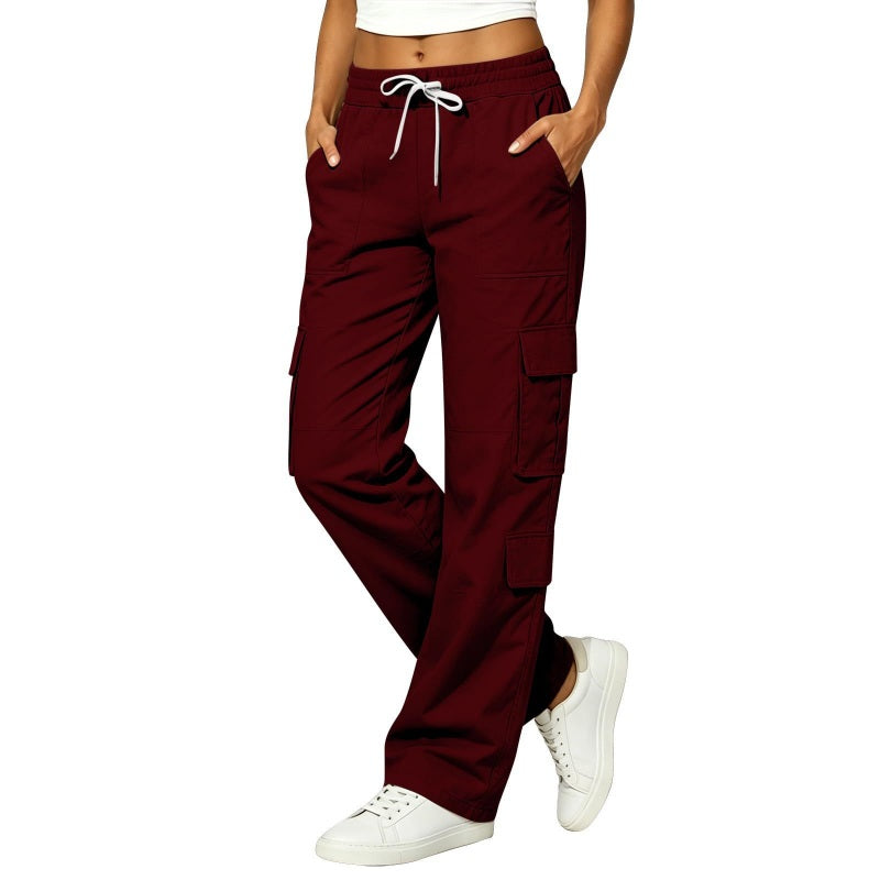Women's Casual Multi-Pocket Elastic Waistband Cargo Pants