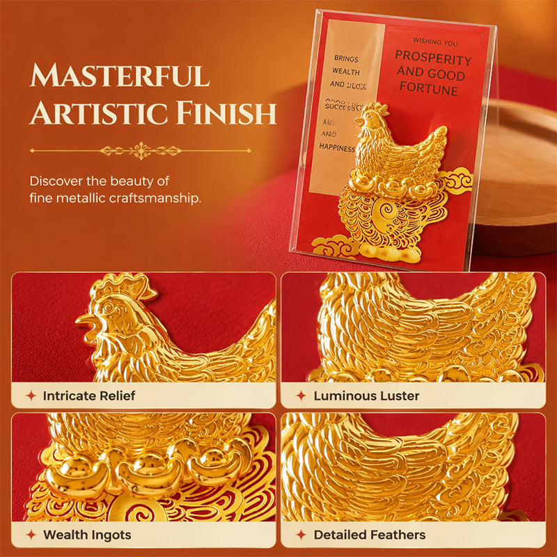 Traditional Zinan Temple Golden Chicken Ornament