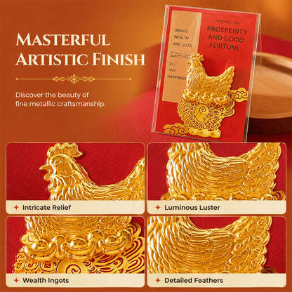 Traditional Zinan Temple Golden Chicken Ornament