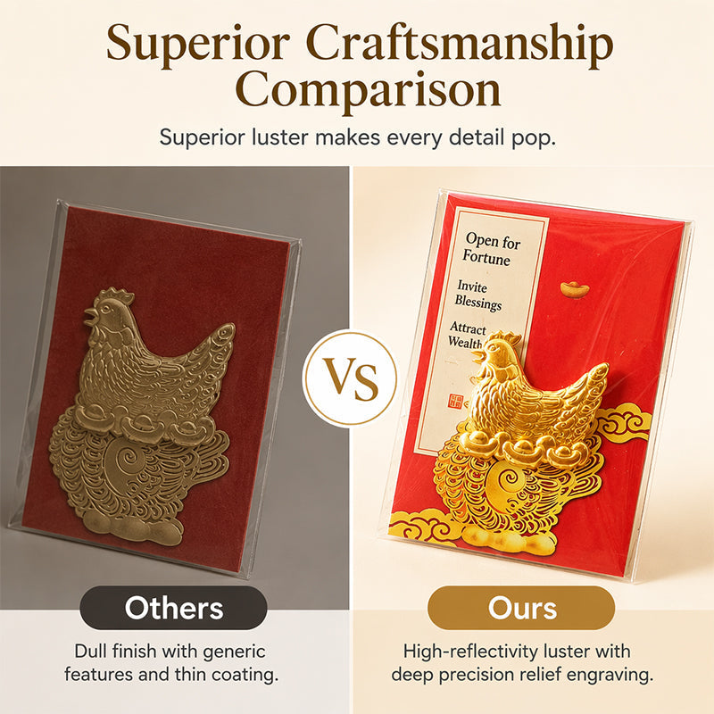 Traditional Zinan Temple Golden Chicken Ornament