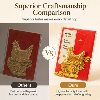 Traditional Zinan Temple Golden Chicken Ornament