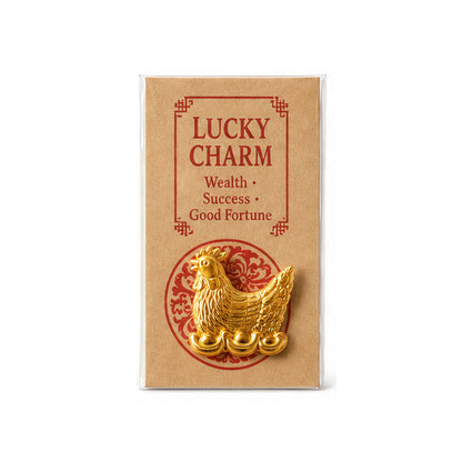 Traditional Zinan Temple Golden Chicken Ornament