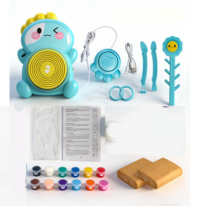 🏺🪐Kids Electric Pottery Wheel Kit with Foot Pedal, Clay & Paints