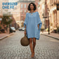 🌿Cotton And Linen Oversized Batwing Sleeve Dress
