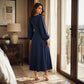 👗 Casual V-Neck Maxi Dress with Puff Sleeves – Flowing Silhouette for Effortless Style