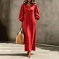 👗 Casual V-Neck Maxi Dress with Puff Sleeves – Flowing Silhouette for Effortless Style