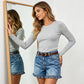 Women Stretchy Cargo Denim Shorts Comfort Mid Rise Workwear Utility Short Pants