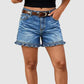 Women Stretchy Cargo Denim Shorts Comfort Mid Rise Workwear Utility Short Pants