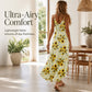 Bestseller🏆👗 Printed Strap Maxi Dress – Elegant V-Neck & Airy Fit for Garden Parties or City Strolls