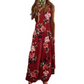 Bestseller🏆👗 Printed Strap Maxi Dress – Elegant V-Neck & Airy Fit for Garden Parties or City Strolls