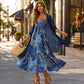 Trending Now⭐👗 Floral Maxi Dress & Cardigan Set – Lace Patchwork & Flowing Skirt for Effortless Elegance ✨