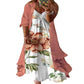 Trending Now⭐👗 Floral Maxi Dress & Cardigan Set – Lace Patchwork & Flowing Skirt for Effortless Elegance ✨