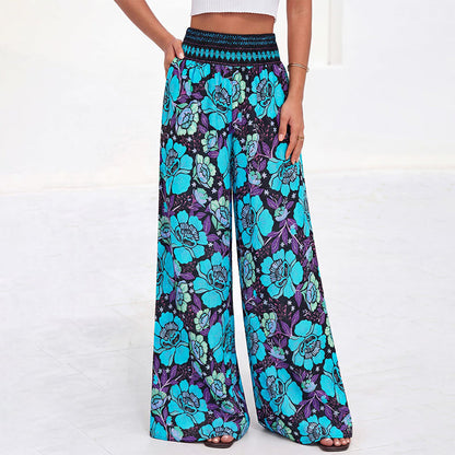 Trending Now⭐👖🌸 Floral Print High-Waist Wide-Leg Pants – Flowing Silhouette for Effortless Boho Style