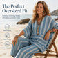 🌸Women's Loose V-Neck Striped 2-Piece Casual Set – Relaxed Oversized Fit & Effortless Style 🌿