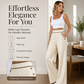 Women's High-Waisted Wide-Leg Pants with Contrast Trim