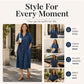 ✨🛍️Fresh Drop - Loose-Fit Denim Dress with Button Placket – Timeless Wardrobe Staple for Weekends or Travel 🍃