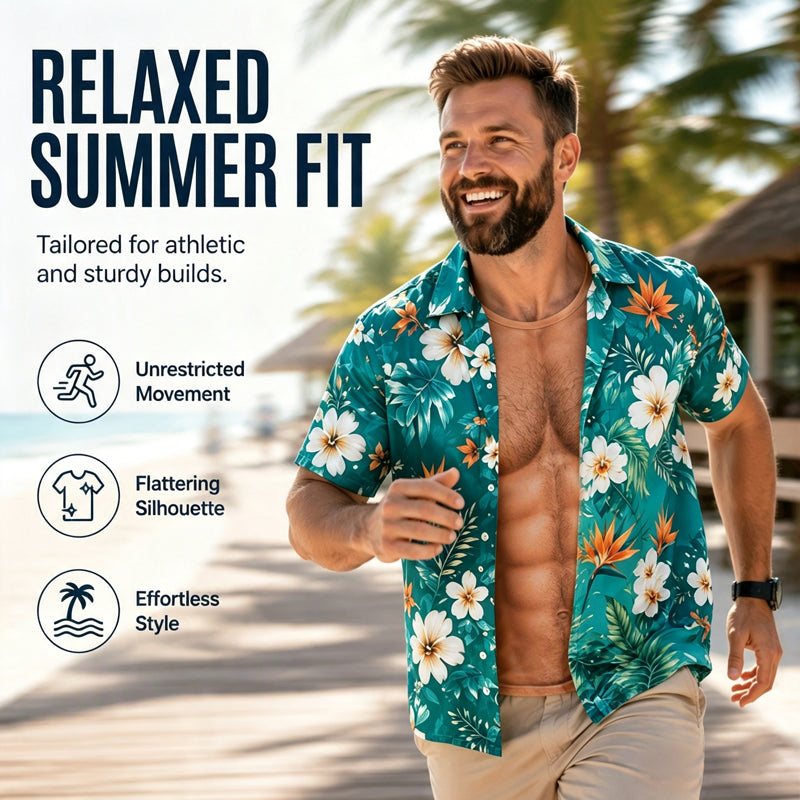 🤣🌴 The Shirt That Gets Everyone Laughing! Men's 3D Muscle Print Hawaiian Shirt | Fun Summer Party Outfit