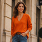 🌸Hot Sale 50% OFF💖Women's Scalloped V-Neck Knit Sweater