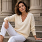 🌸Hot Sale 50% OFF💖Women's Scalloped V-Neck Knit Sweater