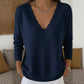 🌸Hot Sale 50% OFF💖Women's Scalloped V-Neck Knit Sweater