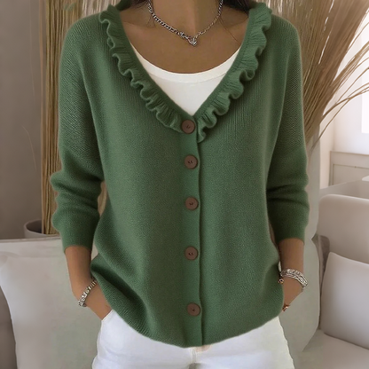 ⌛Limited-time offer-Women's Ruffle Collar Knit Cardigan