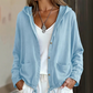 Women's Casual Hooded Jacket with Drawstring Hem