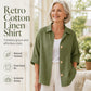 ⭐Trending Now⭐ Retro Cotton Linen Oversized Shirt – Natural Breathable Fabric & Timeless Style for Every Body