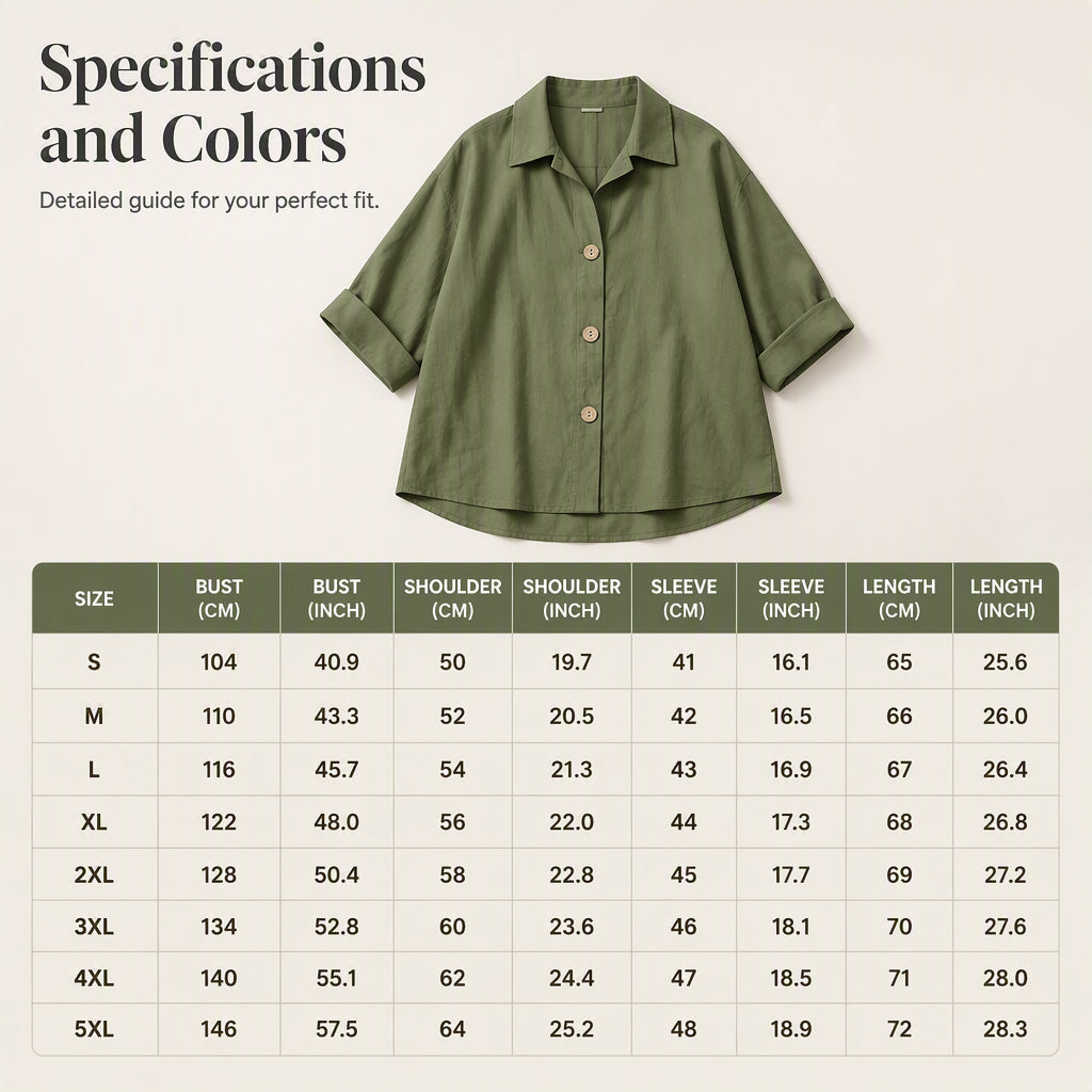 ⭐Trending Now⭐ Retro Cotton Linen Oversized Shirt – Natural Breathable Fabric & Timeless Style for Every Body