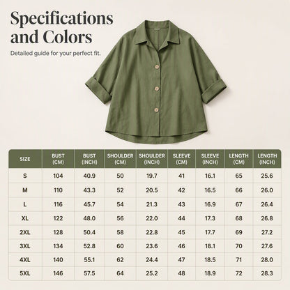 ⭐Trending Now⭐ Retro Cotton Linen Oversized Shirt – Natural Breathable Fabric & Timeless Style for Every Body
