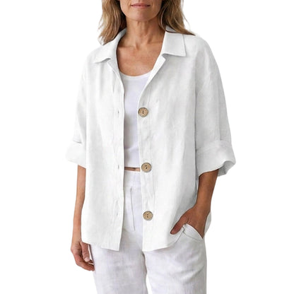 ⭐Trending Now⭐ Retro Cotton Linen Oversized Shirt – Natural Breathable Fabric & Timeless Style for Every Body