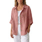 ⭐Trending Now⭐ Retro Cotton Linen Oversized Shirt – Natural Breathable Fabric & Timeless Style for Every Body
