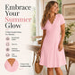 Women's Scalloped V-Neck Eyelet Dress
