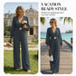Elegant V-Neck Wide-Leg Jumpsuit with Belt