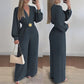 Elegant V-Neck Wide-Leg Jumpsuit with Belt