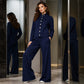 Women's Button-Down Cardigan & Wide-Leg Pants Set – Effortless 2-Piece Outfit ⭐