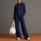 Women's Button-Down Cardigan & Wide-Leg Pants Set – Effortless 2-Piece Outfit ⭐