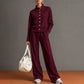 Women's Button-Down Cardigan & Wide-Leg Pants Set – Effortless 2-Piece Outfit ⭐