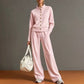 Women's Button-Down Cardigan & Wide-Leg Pants Set – Effortless 2-Piece Outfit ⭐
