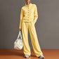 Women's Button-Down Cardigan & Wide-Leg Pants Set – Effortless 2-Piece Outfit ⭐