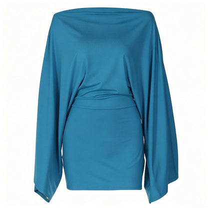 Women's Off-Shoulder Batwing Sleeve Bodycon Dress