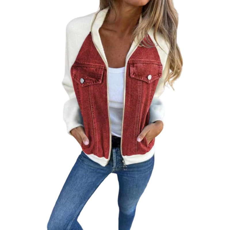 🎁New Arrivals 50% OFF💥Women's Creative Denim Splicing Jacket 🧥 – Edgy Streetwear for Daily Cool Looks