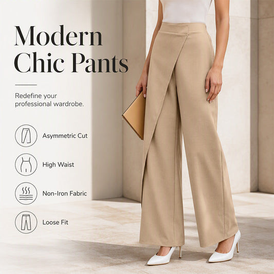 🌸Hot Sale 50% OFF💖Women's High Waisted Asymmetric Wrap Suit Pants