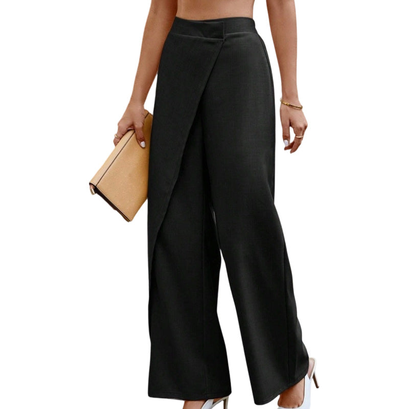🌸Hot Sale 50% OFF💖Women's High Waisted Asymmetric Wrap Suit Pants