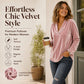 Women's Elegant Velvet V-Neck Top