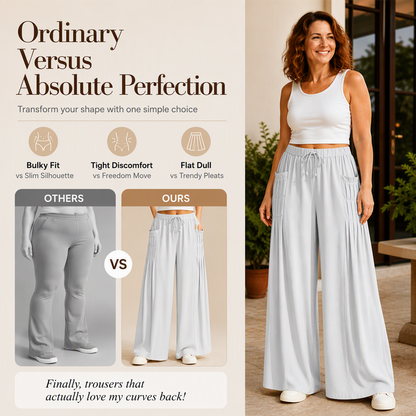 ☀️👖 Wide-Leg Cotton Linen Pants – Versatile Pairing for Work, Weekends & Travel
