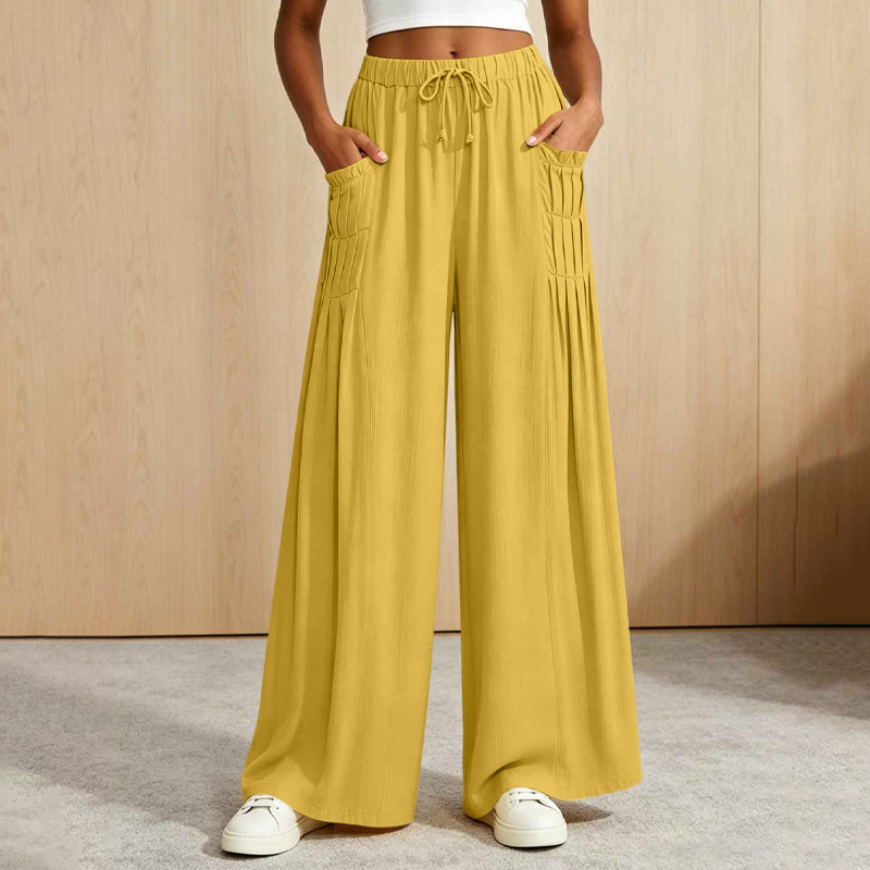 ☀️👖 Wide-Leg Cotton Linen Pants – Versatile Pairing for Work, Weekends & Travel