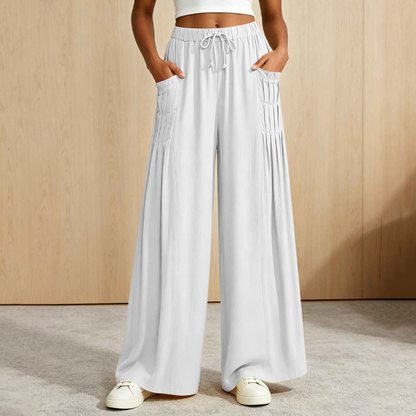 ☀️👖 Wide-Leg Cotton Linen Pants – Versatile Pairing for Work, Weekends & Travel