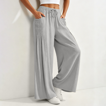☀️👖 Wide-Leg Cotton Linen Pants – Versatile Pairing for Work, Weekends & Travel