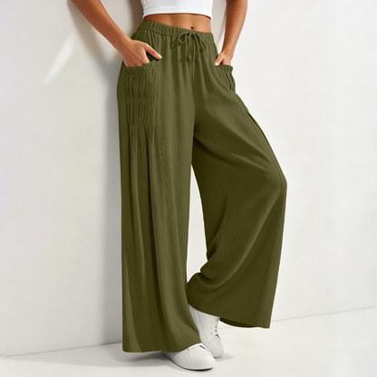 ☀️👖 Wide-Leg Cotton Linen Pants – Versatile Pairing for Work, Weekends & Travel