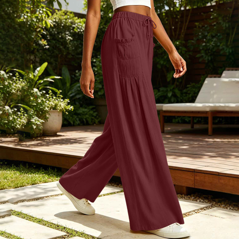☀️👖 Wide-Leg Cotton Linen Pants – Versatile Pairing for Work, Weekends & Travel